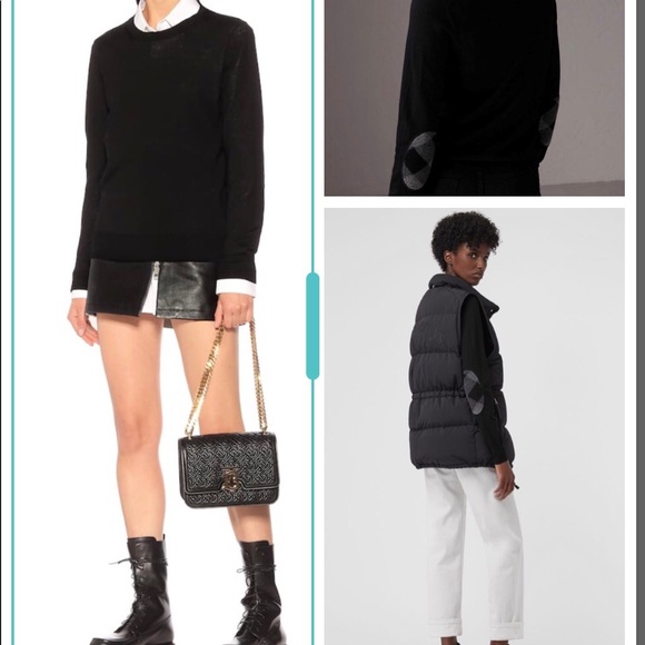 Burberry Sweaters - BURBERRY MERINO WOOL WITH CHECK ELBOW SWEATER